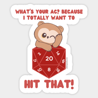 What's Your AC? (D20 // Owlbear// Dice) Sticker